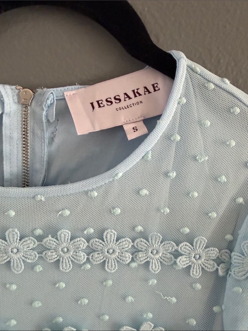 JessaKae Light Blue Lace Tiered Midi Dress - Picture 3 of 8
